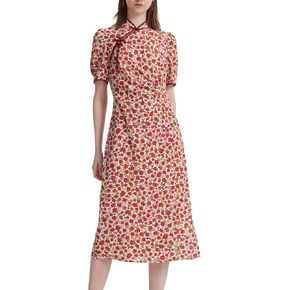 GOELIA Lace Pink Mini Dress Cheongsam Dress Chinese Qipao Dress for Women