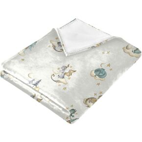 Fleece Baby Blanket Tolddler Blankets Dragon Baby Fairytale Kids Quilts 50"X60" Flannel Cozy Throw Blanket