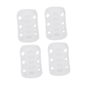 4pcs Nursery Bottle Cover Glass Bottle Sleeves Milk Bottle Sleeves Silicone Bottle Cover Silicone Bottle Caps White Baby Protective Case Feeding Bottle