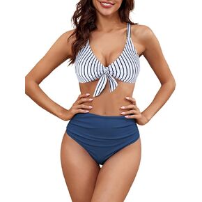ZAFUL Women Bikini Swim Suits Swimwear for Women 2024 Tummy Control Ruched High Waisted Bikini Two Piece Bathing Suit in Saudi Arabia