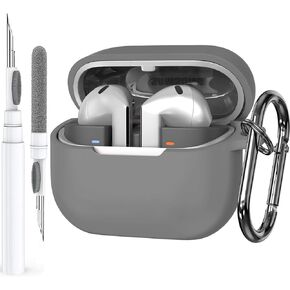 غطاء حافظة Olytop لهاتف Samsung Galaxy Buds 3 Pro & Buds 3 مع مجموعة منظف، غطاء حماية من السيليكون الناعم مع سلسلة مفاتيح للرجال والنساء لهاتف Galaxy Buds 3/3 Pro 2024 ملحقات سماعات الأذن اللاسلكية، أسود