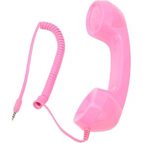Retro Telephone Handset, Cell Phone Handset with Radiation Proof, 3.5mm Sound Plug, Handheld Cell Phone Receiver for Mobile Phone, Computer (Black)