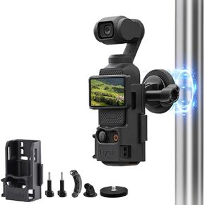 Magnetic Mount Stand Compatible with DJI Osmo Pocket 3, Magnet Bracket Expansion Adapter Accessories for DJI Pocket3/OSMO Pockt/Action Cameras with 1/4 Screw, Cold Shoe,180° Adjustable