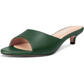 TNYNFBEB Womens Low Kitten Heel Open Toe Sandals Mules Shoes Slingback Prom Party Dress Summer 1.4 Inches Heels