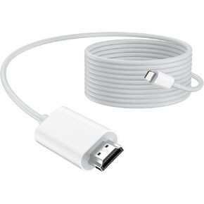 HDMI Cable for iPhone to TV,Lightning to HDMI Digital AV Adapter 1080P HD Video HDMI Sync Screen Connector Cable for iPhone 14 13 12 11 X 8 7 SE,iPad,iPod to TV/Projector/Monitor-Plug and Play, 6.6FT
