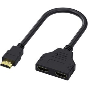 RIIPOO HDMI Splitter 1 in 2 Out Adapter 1080P Version 1.4 Supports Dual Port Switch for HDMI Male to Dual HDMI Female Adapter [ NOT Simultaneous ]