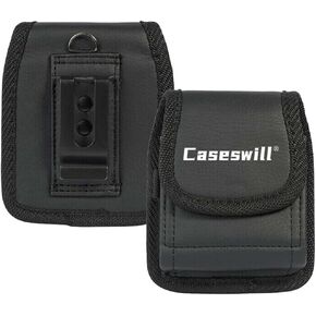 Phone Holster for Motorola Razr (2024) / Razr+ Plus (2024) / Razr (2023) / Samsung Galaxy Z Flip 6 5 4 3 2 5G / ZTE Libero Flip/Nubra Flip Case Black Vegan Leather Pouch Belt Clip Holster