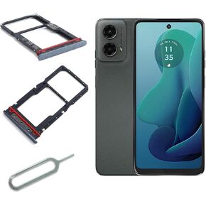 for Motorola Moto G 5G 2024 XT2417 XT2417D Sim Card Tray SD Slot Holder Replacement, Sage Green