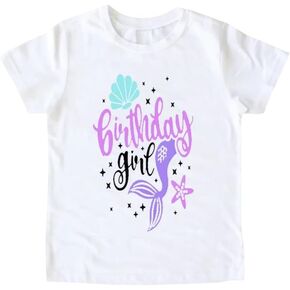 Toddler Baby Girl Birthday T-Shirts Mermaid Birthday Girl Shirt Birthday Gift 1-5T