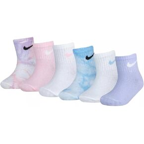 NIKE Children's Apparel Baby Tie Dyed Ankle Socks (6 pairs) Size 6-12M