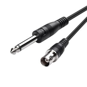 PNGKNYOCN 75ohm BNC Female to 1/4 Inch Male Audio Cable，TS Mono Plug to BNC Plug Bidirection Connector Cable for CCTV DVR Camera Antenna Radio Etc. (2M/6.5Ft)