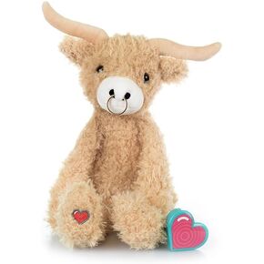 My Baby's Heartbeat Bear Recordable Stuffed Animal for Ultrasounds and Sweet Messages Playback, Gender Reveal, Longhorn Bull