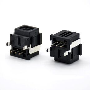 Toslink Connector Receiving + Transmitting Socket Optical Fiber Right Angle Panel Mount with self Tapping Hole（Receive + Transmit