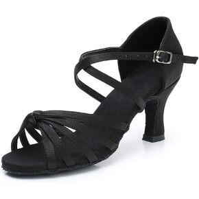 حذاء HIPPOSEUS للسيدات للرقص اللاتيني أسود مفتوح عند الأصابع لقاعة الرقص السالسا، 8 B(M) US in Kuwait