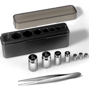 UNIWEIGH Calibration Weights 210g,9 PCS High Precision Scale Calibration Weight Kit,1g 2g 5g 10g 20g 50g 100g Calibration Weight with Stainless Tweezers for Digital Scale Gram, Mg Scale, Lab Scale
