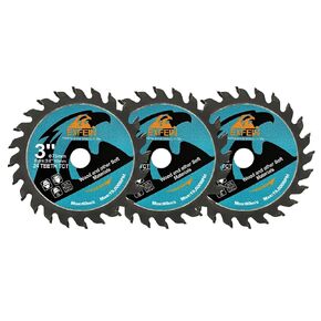 Wood Cutting Disc 3-3/8" 5pcs - 24T TCT Carbide Tipped Teeth Compact Circular Saw Blade with 10mm Arbor, General Purpose for Cuttting in Wood Plastic and Composite Materials