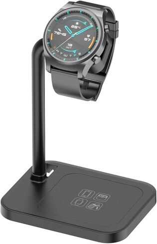 Smart Watch Charging Stand for iwatch Series SE 6 5 4 3 2 1, Compatible with Samsung Galaxy Watch, Huawei Watch GT 2 GT GT 2e, Garmin Vivoactive 3 4 3 Music, LG, Google Smart Watch (White) in Saudi Arabia