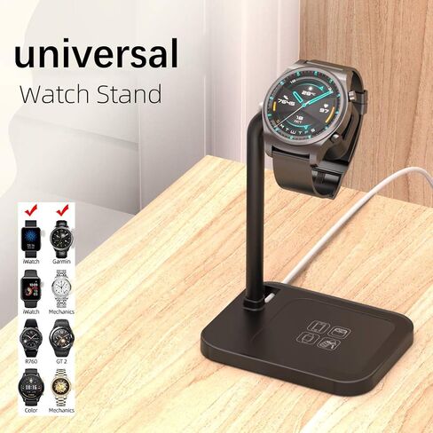 Smart Watch Charging Stand for iwatch Series SE 6 5 4 3 2 1, Compatible with Samsung Galaxy Watch, Huawei Watch GT 2 GT GT 2e, Garmin Vivoactive 3 4 3 Music, LG, Google Smart Watch (White) in Saudi Arabia