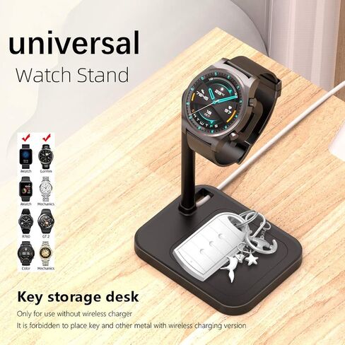 Smart Watch Charging Stand for iwatch Series SE 6 5 4 3 2 1, Compatible with Samsung Galaxy Watch, Huawei Watch GT 2 GT GT 2e, Garmin Vivoactive 3 4 3 Music, LG, Google Smart Watch (White) in Saudi Arabia