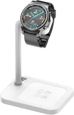 Smart Watch Charging Stand for iwatch Series SE 6 5 4 3 2 1, Compatible with Samsung Galaxy Watch, Huawei Watch GT 2 GT GT 2e, Garmin Vivoactive 3 4 3 Music, LG, Google Smart Watch (White) in Saudi Arabia