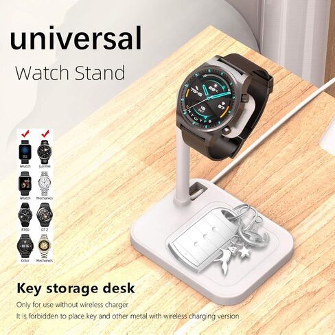Smart Watch Charging Stand for iwatch Series SE 6 5 4 3 2 1, Compatible with Samsung Galaxy Watch, Huawei Watch GT 2 GT GT 2e, Garmin Vivoactive 3 4 3 Music, LG, Google Smart Watch (White) in Saudi Arabia
