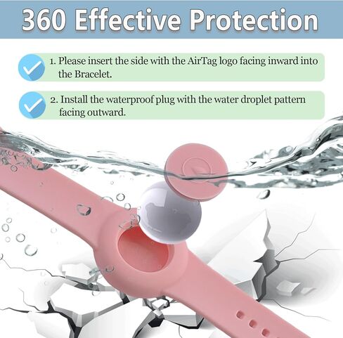 2Pack Waterproof Airtag Bracelets for Kids, Floral Engraved AirTag Wristband Compatible with Apple AirTag, Silicone Hidden Air Tag Case Anti-Lost GPS Tracker Holder for Toddler Children in Saudi Arabia