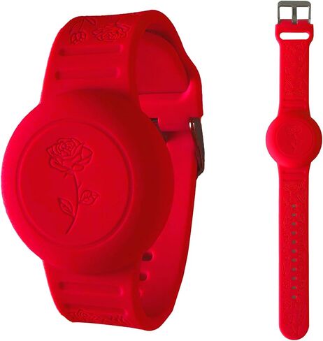 2Pack Waterproof Airtag Bracelets for Kids, Floral Engraved AirTag Wristband Compatible with Apple AirTag, Silicone Hidden Air Tag Case Anti-Lost GPS Tracker Holder for Toddler Children in Saudi Arabia