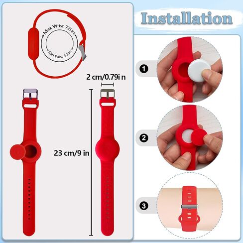2Pack Waterproof Airtag Bracelets for Kids, Floral Engraved AirTag Wristband Compatible with Apple AirTag, Silicone Hidden Air Tag Case Anti-Lost GPS Tracker Holder for Toddler Children in Saudi Arabia