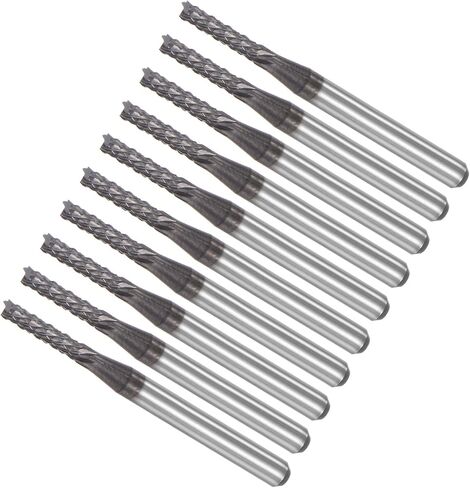 لقم توجيه CNC من CoCud End Mill، ساق 1/8 بوصة قطع 6 مم قطر 1.1 مم، قاطع طحن كربيد التنجستين الماسي لليد اليسرى - (التطبيقات: لنقش الحفر باستخدام الحاسب الآلي)، قطعتان in Kuwait