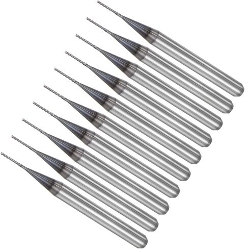 CoCud End Mill CNC Router Bits, 1/8" Shank 6mm Cutting 0.8mm Dia, Diamond Film Tungsten Carbide Milling Cutter Left Hand - (Applications: for CNC Drilling Engraving), 5-Pieces in Saudi Arabia