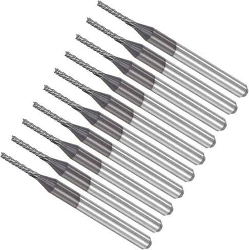 لقم توجيه CNC من CoCud End Mill، ساق 1/8 بوصة قطع 7 مم قطر 1 مم، قاطع طحن كربيد التنجستين الماسي لليد اليسرى - (التطبيقات: لنقش الحفر باستخدام الحاسب الآلي)، 5 قطع in Saudi Arabia