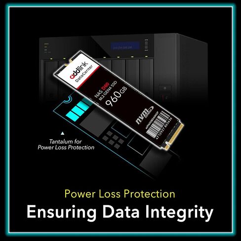 Addlink D60 960GB M.2 2280 High Endurance Enterprise NAS SSD داخلي لمركز بيانات خادم الأعمال، PCIe Gen4X4 NVMe 1.4 3D eTLC، ما يصل إلى 6000 ميجابايت/ثانية، متانة تصل إلى 1900 تيرابايت (ad960GBD60M2P) in Saudi Arabia