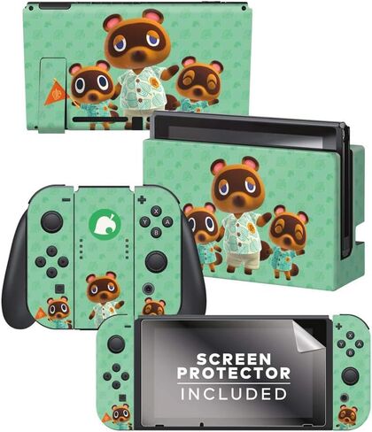 Controller Gear Aunthentic & Officially Licensed Animal Crossing: New Horizon - "Tom Nook & Friends" Nintendo Switch Skin Bundle in Saudi Arabia