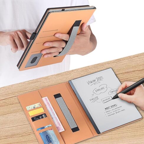 for Remarkable 2 Case with Pen Holder,PU Leather Folio Cover for Remarkable 2 Tablet Case with Hand Strap,Black in Saudi Arabia