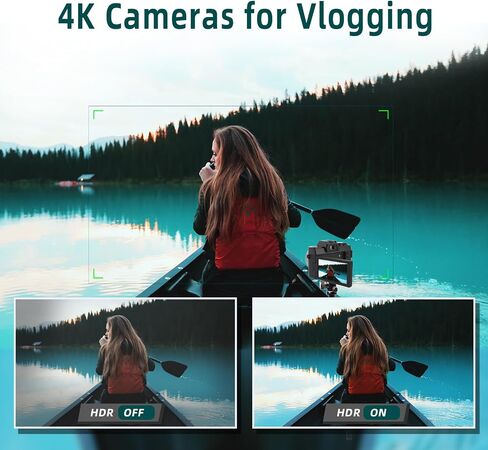 كاميرات Mo الرقمية للتصوير الفوتوغرافي والفيديو بدقة 4K، كاميرا تسجيل فيديو بدقة 48 ميجابكسل لليوتيوب مع شاشة قلاب 180 درجة، تكبير رقمي 16X، فلاش وتركيز تلقائي، زاوية واسعة 52 مم وعدسة ماكرو، بطاريتان، بطاقة SD سعة 32 جيجابايت (أسود) in Saudi Arabia