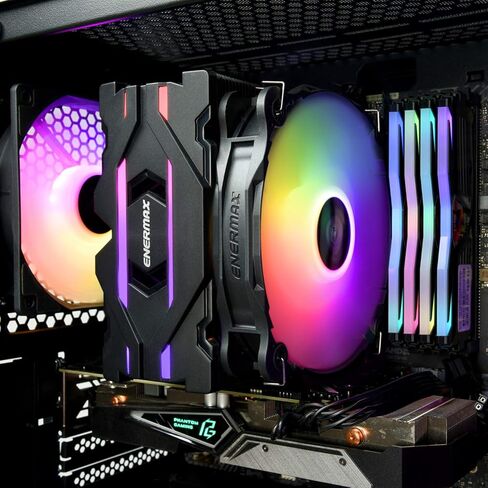 مبرد هواء وحدة المعالجة المركزية Enermax ETS-F40 A-RGB أبيض - مروحة 140 مم PWM، 4 أنابيب حرارة نحاسية مباشرة، 200 وات + TDP لـ Intel LGA1700/AMD AM5 in Saudi Arabia