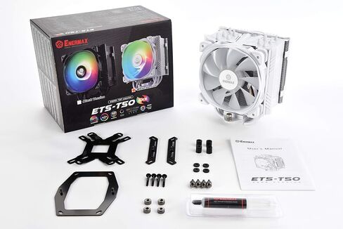 مبرد هواء وحدة المعالجة المركزية Enermax ETS-F40 A-RGB أبيض - مروحة 140 مم PWM، 4 أنابيب حرارة نحاسية مباشرة، 200 وات + TDP لـ Intel LGA1700/AMD AM5 in Saudi Arabia