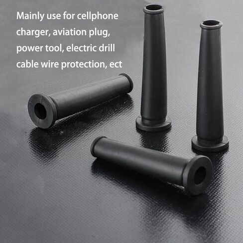 Utoolmart 30 Pcs Cord Boot Protector Cable Sleeve Hose, Rubber Flex Strain Relief Protector, 82mm/3.23" Length, Black in Saudi Arabia