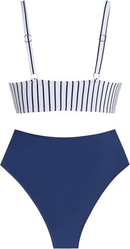ZAFUL Women Bikini Swim Suits Swimwear for Women 2024 Tummy Control Ruched High Waisted Bikini Two Piece Bathing Suit in Saudi Arabia