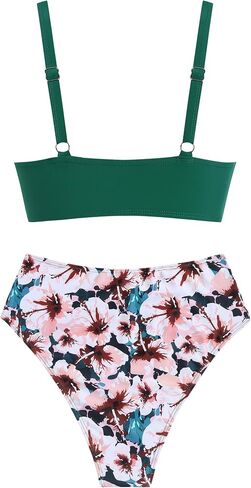 ZAFUL Women Bikini Swim Suits Swimwear for Women 2024 Tummy Control Ruched High Waisted Bikini Two Piece Bathing Suit in Kuwait