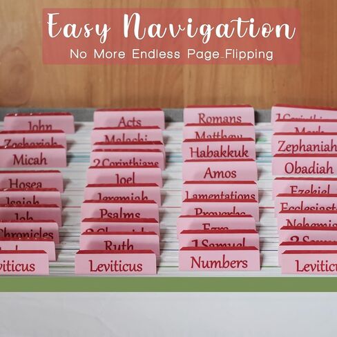 Bible Tabs, Large Print Laminated Bible Tabs for Women and Men - Easy to Read Bible Book Tabs for Study Bible, Index Tabs for Old and New Testament, Bible Labels Tabs for Christian Gift, Black in Saudi Arabia