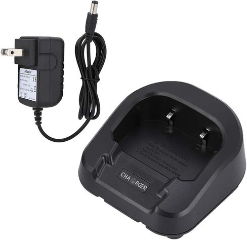 شاحن بطارية ASHATA Walkie Talkie، شاحن منزلي لـ Baofeng Walkie Talkie، شاحن بطارية 100-240 فولت لـ Baofeng UV82 UV-8D UV-82HX راديو ثنائي الاتجاه (أسود) in Saudi Arabia
