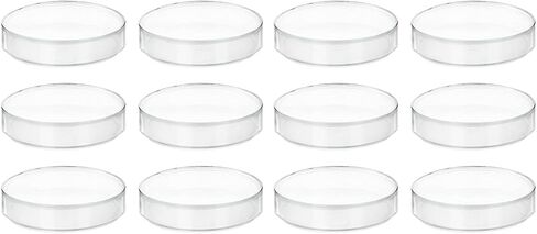EISCO 12PK Polypropylene Petri Dishes with Lids - 95mm (3.75") Dish Diameter, 100mm (4") Lid Diameter, 13mm (0.5") Depth - Reusable in Saudi Arabia