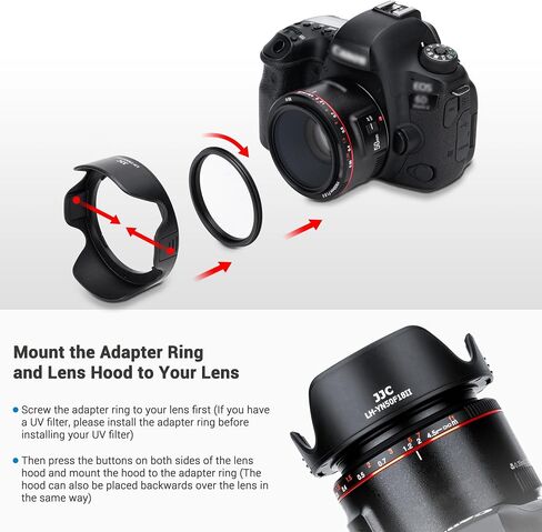 Lens Hood for Yongnuo YN 50mm f/1.8 II Lens, Reversible Lens Shade Protector Compatible with 58mm Filter or Lens Cap in Saudi Arabia