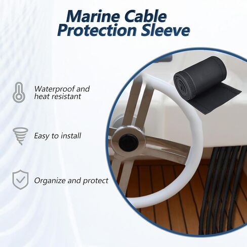 غطاء منظم كابل محرك التصيد البحري، غطاء كابل نيوبرين أسود مقاس 60 بوصة لأسلاك محرك التصيد in Kuwait