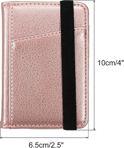 MECCANIXITY Adhesive Phone Wallet PU Stick on Card Holder Elastic Storage for Smart Phones or Cases Rose Gold in Saudi Arabia