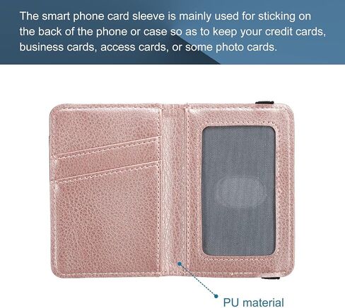 MECCANIXITY Adhesive Phone Wallet PU Stick on Card Holder Elastic Storage for Smart Phones or Cases Rose Gold in Saudi Arabia