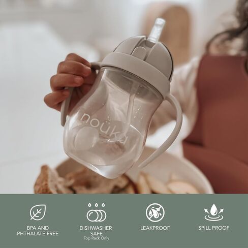 nouka Weighted Straw Cup with Click Top Lid | Leak Proof and Easy Grip | Wave in Saudi Arabia
