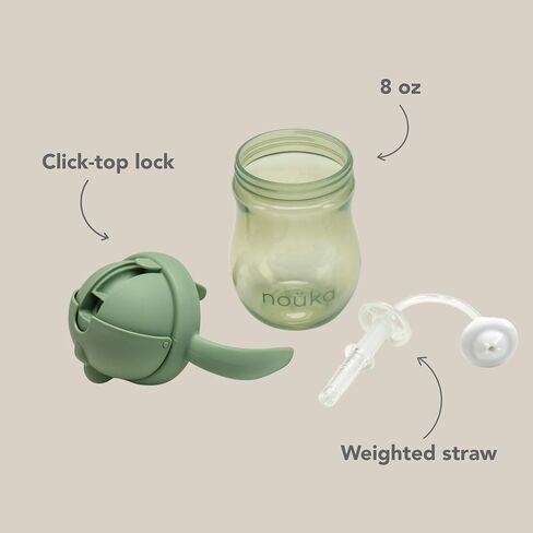 nouka Weighted Straw Cup with Click Top Lid | Leak Proof and Easy Grip | Wave in Saudi Arabia