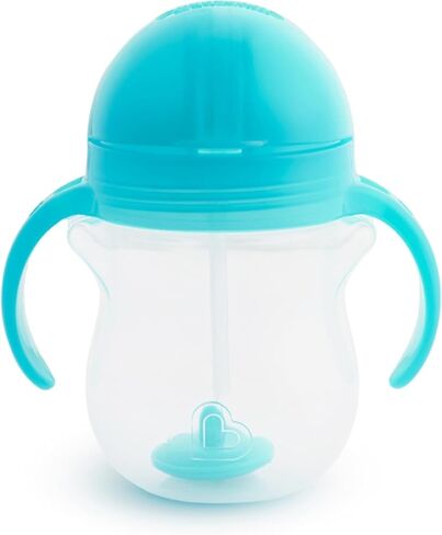 Munchkin Weighted Straw Sippy Cups for Toddlers 7oz, Leak Proof, Freezer/Dishwasher Safe, Easy to Hold-Great toddler cups with straws, Supports Straw-use Education, Straw Cups (Purple/Pink) in Kuwait